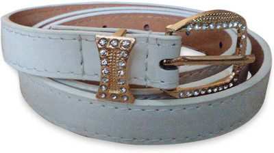 

Rege Women Casual White Artificial Leather Belt, White-1