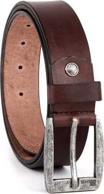 

U+N Men Casual Brown Genuine Leather Belt
