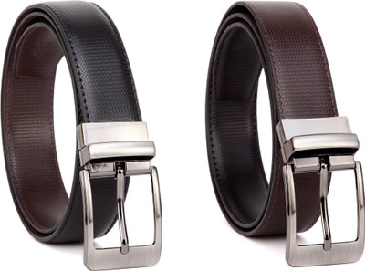 

Kraft Men Formal Multicolor Artificial Leather Reversible Belt, Black and brown