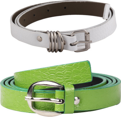

SRS Women Casual Green, White Artificial Leather Belt, Green-white-08