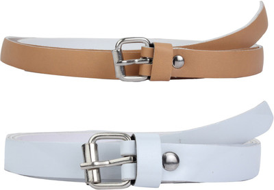 

SRS Women Casual Beige, White Synthetic Belt