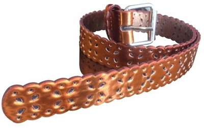 NeedyBee Girls Casual Orange Artificial Leather Reversible Belt