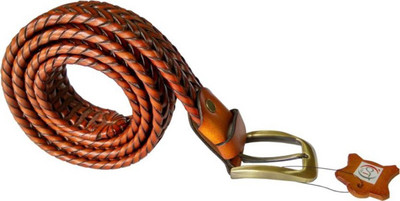 

OODI Men Tan Genuine Leather Belt