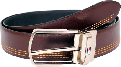 

Tommy Hilfiger Men Casual, Formal Brown, Black Genuine Leather Belt, Black;brown