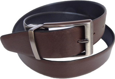

eXcorio Men Formal Black Genuine Leather Reversible Belt, Black;brown
