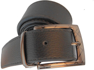 

P&E Men Formal Black Artificial Leather Belt