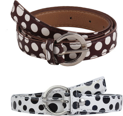

SRS Women Casual Brown, White Artificial Leather Belt, Brown-white-33