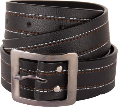 

Viva Men Casual Black Artificial Leather Belt, Silver