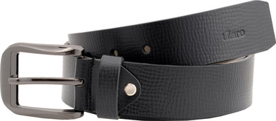 

tZaro Men Formal Black Genuine Leather, Metal Belt