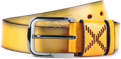 

Swiss Design Men Yellow Genuine Leather Belt