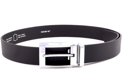 

Buckle Up Men Formal Black Genuine Leather Belt