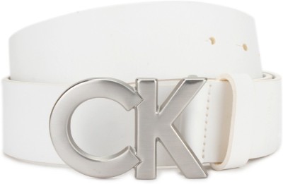 calvin klein men's white belt