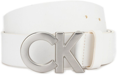 

Calvin Klein Men White Genuine Leather Belt, 100