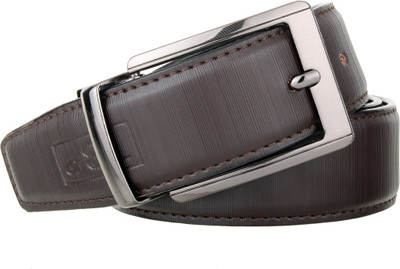 

The Blue Pink Men Casual Brown Artificial Leather Reversible Belt, Black