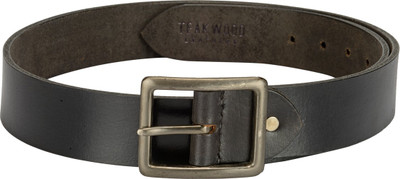 

Teakwood Men Black Genuine Leather Reversible Belt