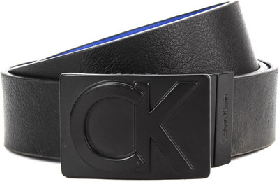 

Calvin Klein Men Black, Blue Genuine Leather Reversible Belt, 001