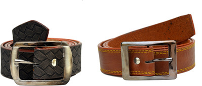

Tiwari Collection Men Black Artificial Leather Belt, Black;brown