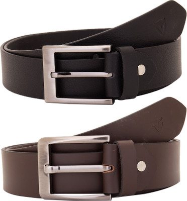 

Valbone Men Formal Black Genuine Leather Belt, Black;brown