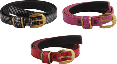 

SRS Women Casual Pink, Black, Red Artificial Leather Belt, Pink-black-red-129