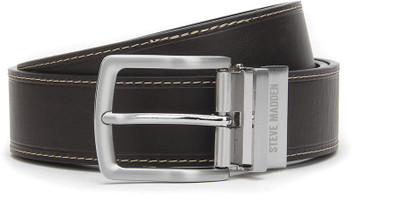 

Steve Madden Men Casual Black, Brown Genuine Leather Reversible Belt, Colr code l