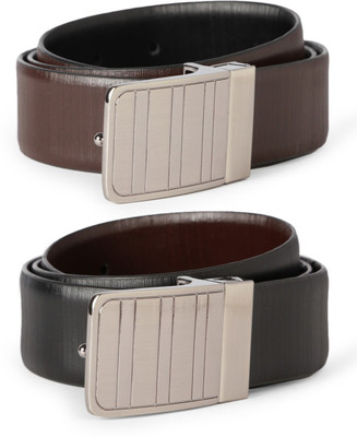 

Peter England Men Black Genuine Leather Belt