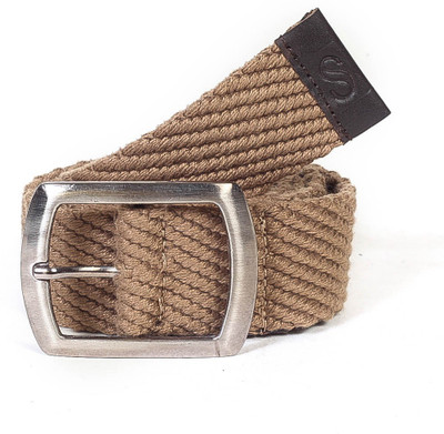

Solzo Men Casual Tan Canvas Belt, Tan solid