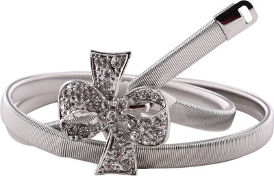 

Buckle Up Women Casual Silver Metal Belt