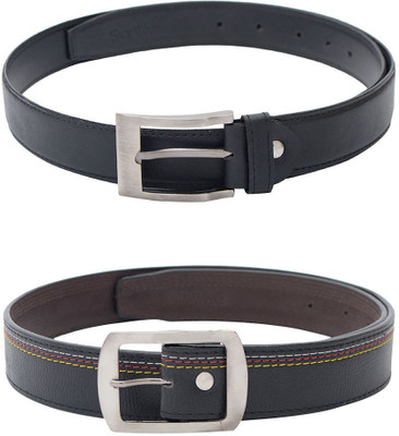 

Skyways Men Formal, Casual Black Artificial Leather Belt, Black-01