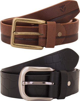 

Valbone Men Formal Black Genuine Leather Belt, Black;brown