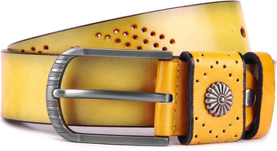 

Swiss Design Men Yellow Genuine Leather Belt