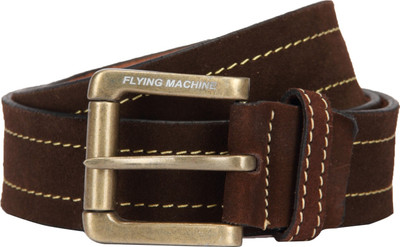 

Flying Machine Men Brown Genuine Leather Belt, Dark brown