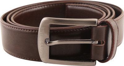 

TIE & CUFFS Men Formal, Party, Casual Brown Genuine Leather Belt