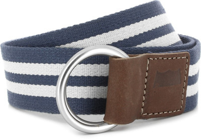 

Levi's Men Blue, White Canvas Belt, Blue and white
