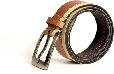 

Just Differ Men Casual, Evening, Formal, Party Brown Genuine Leather Belt, Beige;brown;silver