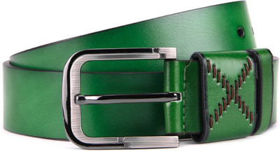 

Swiss Design Men Green Genuine Leather Belt