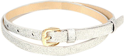 

Young & Forever Women Casual, Evening/Party, Formal, Semi-formal Silver Artificial Leather Belt, Sparkling shine silver