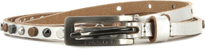 

Calvin Klein Women Black, Silver Genuine Leather Belt, 40