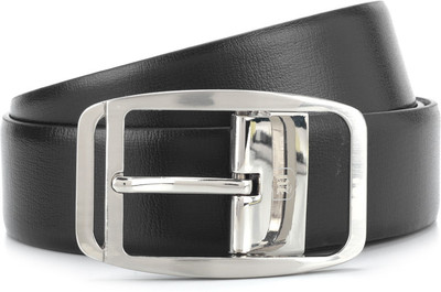 

Woodland Men Brown, Black Genuine Leather, Metal Reversible Belt, Black and brown