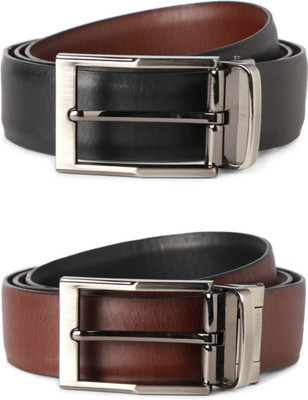 

Peter England Men Black Genuine Leather Belt