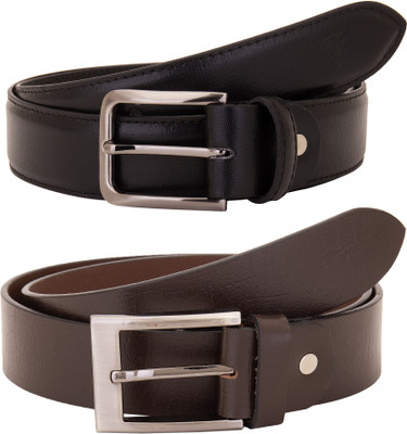 

Valbone Men Formal Black Genuine Leather Belt, Brown