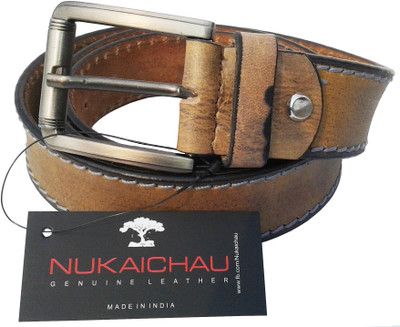 

NUKAICHAU Men Casual Tan Genuine Leather Belt, Tan d