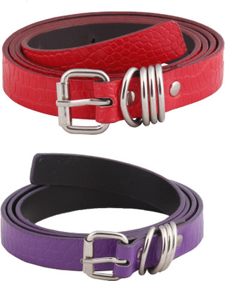 

SRS Women Casual Purple, Red Artificial Leather Belt, Purple-red-010