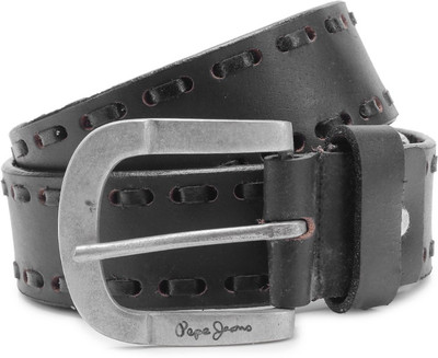 

Pepe Jeans Men Black Metal, Genuine Leather Belt