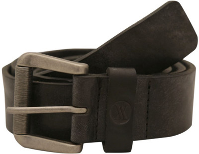 Viari Men Casual Black Genuine Leather Belt