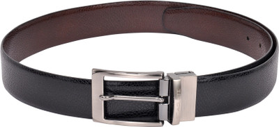 Scarleti Men Casual Black Genuine Leather Reversible Belt