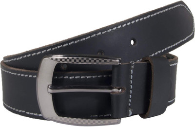 

Snoby Men Casual Black Genuine Leather Belt