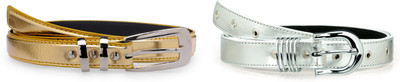 

Allura Women Evening, Party, Casual, Formal Gold, White Synthetic Belt