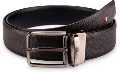 

Tommy Hilfiger Men Formal Black, Blue Synthetic Reversible Belt, Black/navy