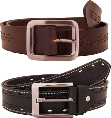 

Valbone Men Formal Black Genuine Leather Belt, Black;brown
