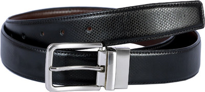 

Kritika's World Men Casual Black Genuine Leather Reversible Belt